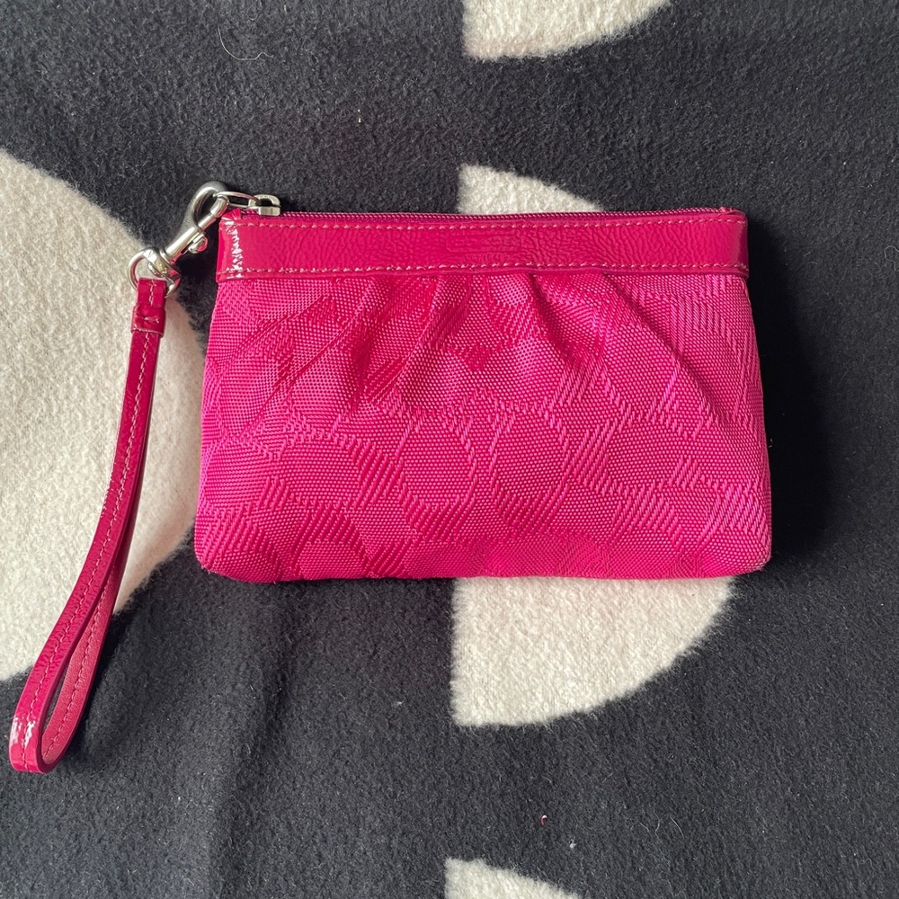 Coach Signature Monogram Wristlet